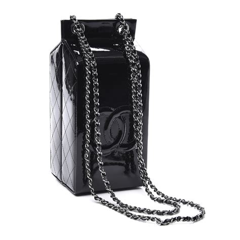 milk carton bag chanel|CHANEL Patent Milk Carton Bag Black 71758 .